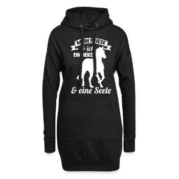 Pferd Reitsport Reiten Pferdesport Friese - Hoodie-Kleid - Schwarz - Vorne