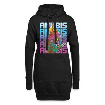 Ägyptischer Gott Anubis Ägypten - Hoodie-Kleid - Schwarz - Vorne