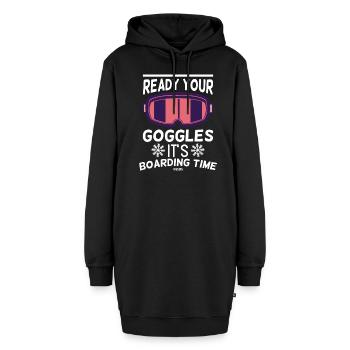 Snowboarding - Hoodie-Kleid - Schwarz - Vorne - AI Model Female 172 light (172cm)