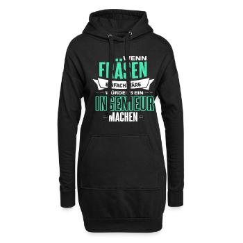 Witziger Zerspannungsmechaniker Spruch - Hoodie-Kleid - Schwarz - Vorne