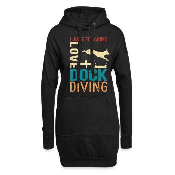 Dock Diving Hunde Hundesport Geschenk - Hoodie-Kleid - Schwarz - Vorne