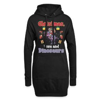 Ce garçon aime les dinosaures enfants garçon garçon Dino - Sweat-shirt à capuche long Femme - noir - Devant