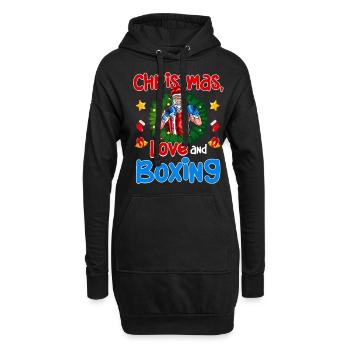 Christmas Love Boxing Boxer Weihnachtsgeschenk - Hoodie-Kleid - Schwarz - Vorne