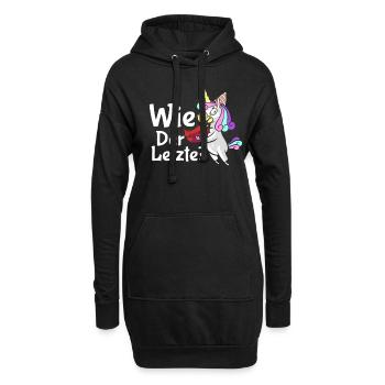 Drachen Wie Das Letzte Einhorn frisst Drache - Hoodie-Kleid - Schwarz - Vorne