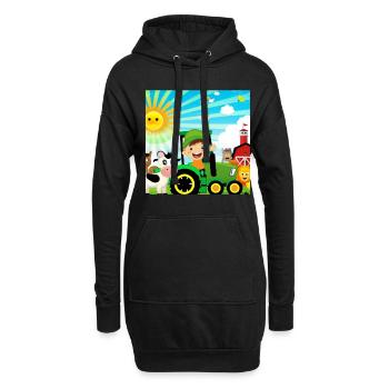 Grüner Traktor Geburtstag Bauernhof Tiere - Hoodie-Kleid - Schwarz - Vorne
