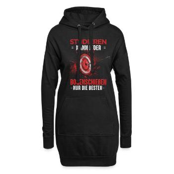 Witziges Bogenschützen Schießsport Motiv - Hoodie-Kleid - Schwarz - Vorne