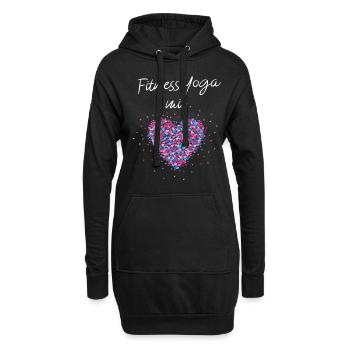 Fitness Yoga mit Herz Yogalehrerin Fitnessstudio - Hoodie-Kleid - Schwarz - Vorne