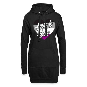 Asexuell Flagge Stolz Liebe - Hoodie-Kleid - Schwarz - Vorne