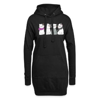 Asexuell Katzen - Hoodie-Kleid - Schwarz - Vorne