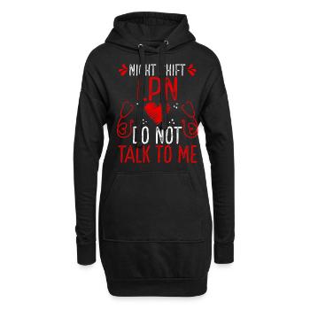 Infirmière auxiliaire auxiliaire de nuit Ne me parlez plus - Sweat-shirt à capuche long Femme - noir - Devant