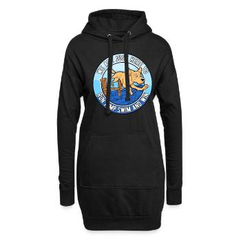 Dock Diving Run, Jump, Swim and Win - Hoodie-Kleid - Schwarz - Vorne