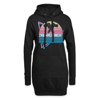 2. Verfassungszusatz Retro - Hoodie-Kleid - Schwarz - Vorne