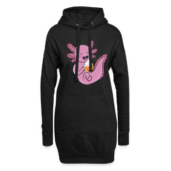 Axolotl Amateur de café Citrouille Spice Latte Axolotl - Sweat-shirt à capuche long Femme - noir - Devant