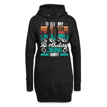 40 Year Old Hiking Men Mountain Climbing Nature - Hoodie-Kleid - Schwarz - Vorne