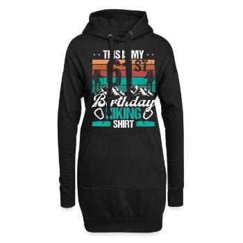 61 Year Old Hiking Men Mountain Climbing Nature - Hoodie-Kleid - Schwarz - Vorne