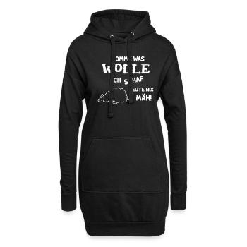 Komme was Wolle ich Schaf Heute Nix Mäh Schaf - Hoodie-Kleid - Schwarz - Vorne