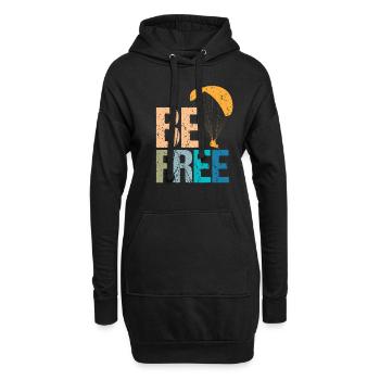 Be Free Fallschirmspringer Skydiver Skydive - Hoodie-Kleid - Schwarz - Vorne
