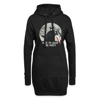 Ici pour écraser le chat d’Halloween - Sweat-shirt à capuche long Femme - noir - Devant