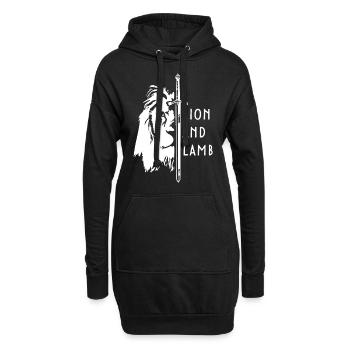 Lion and Lamb Jesus Gott Löwe Lamm Glaube Bibel - Hoodie-Kleid - Schwarz - Vorne