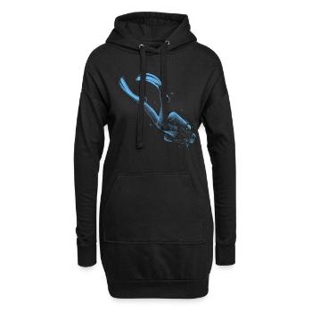 Plongeur plongeur plongeur - Sweat-shirt à capuche long Femme - noir - Devant