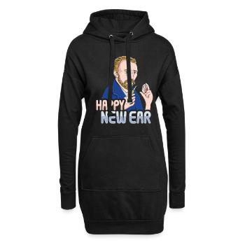 Happy New Ear Kunst Van Gogh - Hoodie-Kleid - Schwarz - Vorne