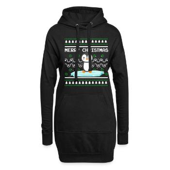 Ugly Christmas Sweater Tshirt Weihnachten Pinguin - Hoodie-Kleid - Schwarz - Vorne