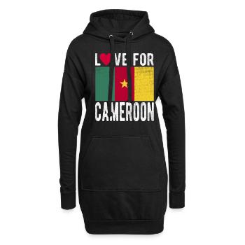 Cameroun Souvenir - Sweat-shirt à capuche long Femme - noir - Devant