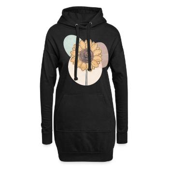 Bohème Esthétique Tournesol Rétro Pastel - Sweat-shirt à capuche long Femme - noir - Devant