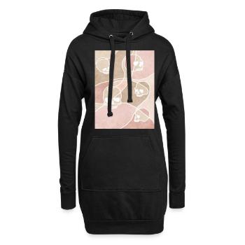 Bohemian Aesthetic Gothic Skull Goth Retro Pastel - Hoodie-Kleid - Schwarz - Vorne