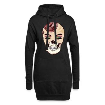 Avant Garde Aesthetic Gothic Skull Goth Hippie - Hoodie-Kleid - Schwarz - Vorne