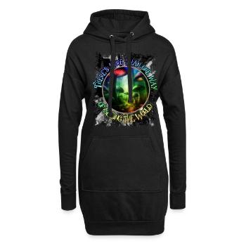 Mushroom Way Mycology Couleur psychédélique - Sweat-shirt à capuche long Femme - noir - Devant
