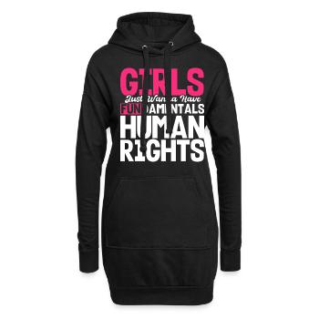 Girls Just Wanna Have Fundamentals Human Rights - Hoodie-Kleid - Schwarz - Vorne