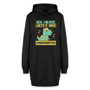 Ich Rocke Jetzt Den Kindergarten Maus - Hoodie-Kleid - Schwarz - Vorne