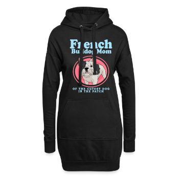 Französische Bulldogge French Bulldog Mom Geschenk - Hoodie-Kleid - Schwarz - Vorne