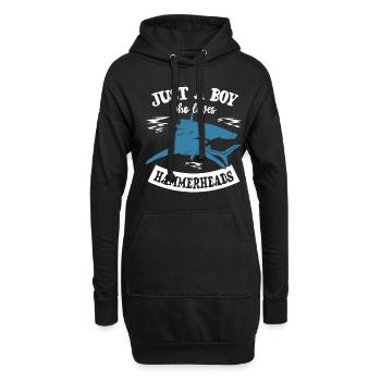Just A Boy Who Loves Hammerheads Meeresbiologe - Hoodie-Kleid - Schwarz - Vorne