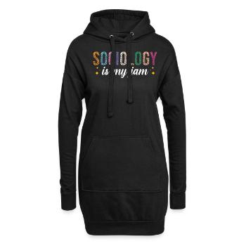 La sociologie est ma passion - Sweat-shirt à capuche long Femme - noir - Devant