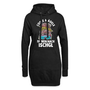 Apres Ski Party Skiurlaub Skifahrer Ischgl - Hoodie-Kleid - Schwarz - Vorne