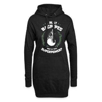 Ich Spiele Dudelsack, Was Dein Supermacht-musiker - Hoodie-Kleid - Schwarz - Vorne