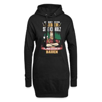Lustiger Holzhacker Waldarbeiter Spruch - Hoodie-Kleid - Schwarz - Vorne