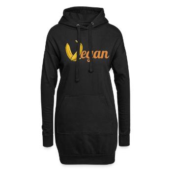 Les bananes formant la lettre V de végétalien - Sweat-shirt à capuche long Femme - noir - Devant
