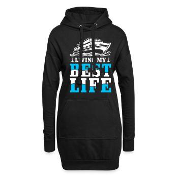 Citation inspirante du capitaine bateau - Sweat-shirt à capuche long Femme - noir - Devant