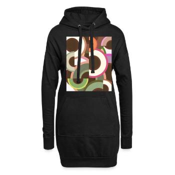 Avant Garde Aesthetic Weirdcore - Hoodie-Kleid - Schwarz - Vorne