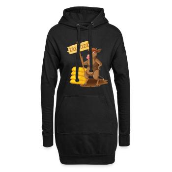 Manger Pizza Vegan Vegan Food Animal Motif - Sweat-shirt à capuche long Femme - noir - Devant