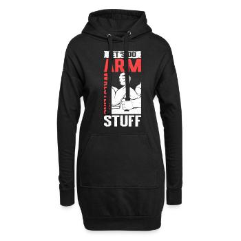 Arm Wrestling Armwrestling Armdrücken Geschenk - Hoodie-Kleid - Schwarz - Vorne
