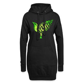 Les végétariens adorent cette plante verte avec le mot - Sweat-shirt à capuche long Femme - noir - Devant