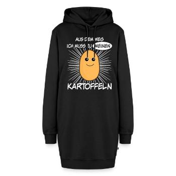 Kartoffel Kartoffelbauer Kartoffeln - Hoodie-Kleid - Schwarz - Vorne