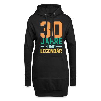 Dreißig 30 Jahre Dreißigster Geburtstag - Hoodie-Kleid - Schwarz - Vorne