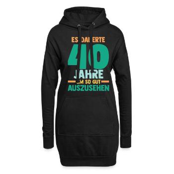 Vierzig Vierzigster 40 Jahre Geburtstag - Hoodie-Kleid - Schwarz - Vorne