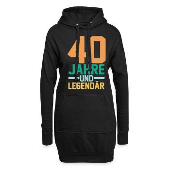 Vierzig 40 Jahre Vierzigster Geburtstag - Hoodie-Kleid - Schwarz - Vorne