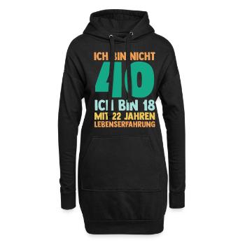 Vierzig 40 Jahre Vierzigster Geburtstag - Hoodie-Kleid - Schwarz - Vorne